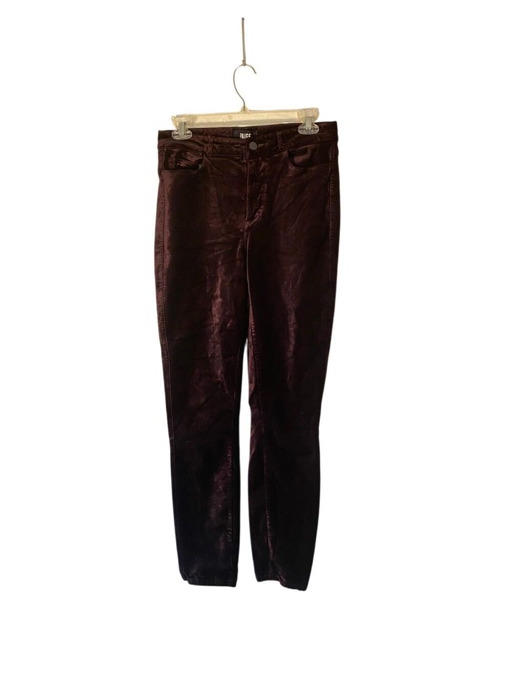 Paige purple Hoxton ankle velvet skinny burgundy, high rise pants 29